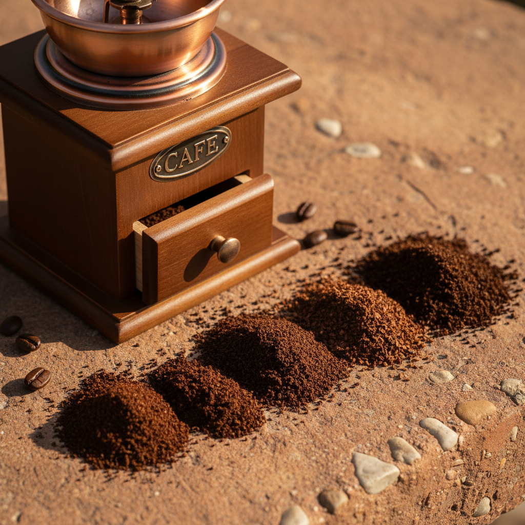 Verschiedene Mahlgrade für Kaffee